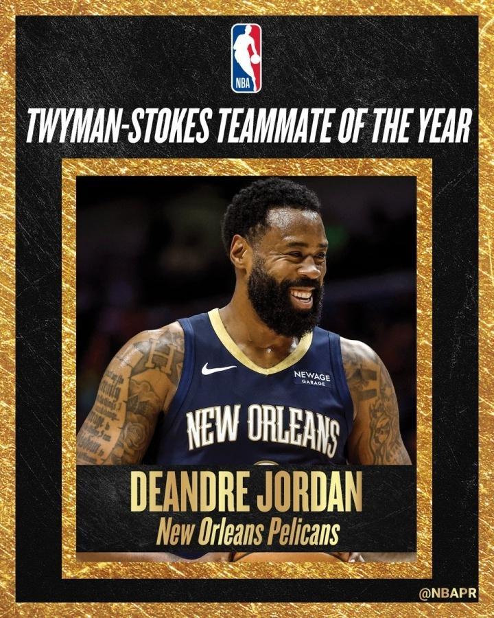 开云-NBA官方：37岁小乔丹获年度最佳队友奖 8分优势险胜霍勒迪